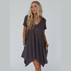 NWT Three Bird Nest Golden Hour Short Sleeve Dress – Charcoal, Boho Style, Small